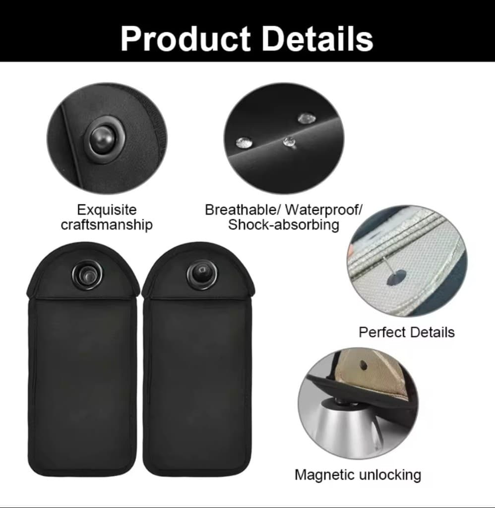 Product details — waterproof, magnetic unlock, craftsmanship